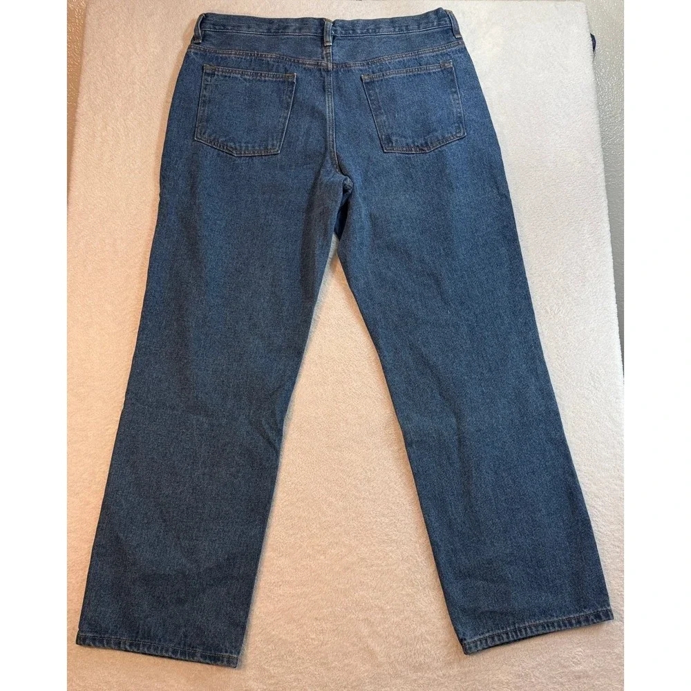 Blue Mountain Mens Straight Leg Denim Jeans Blue 100% Cotton 36x32